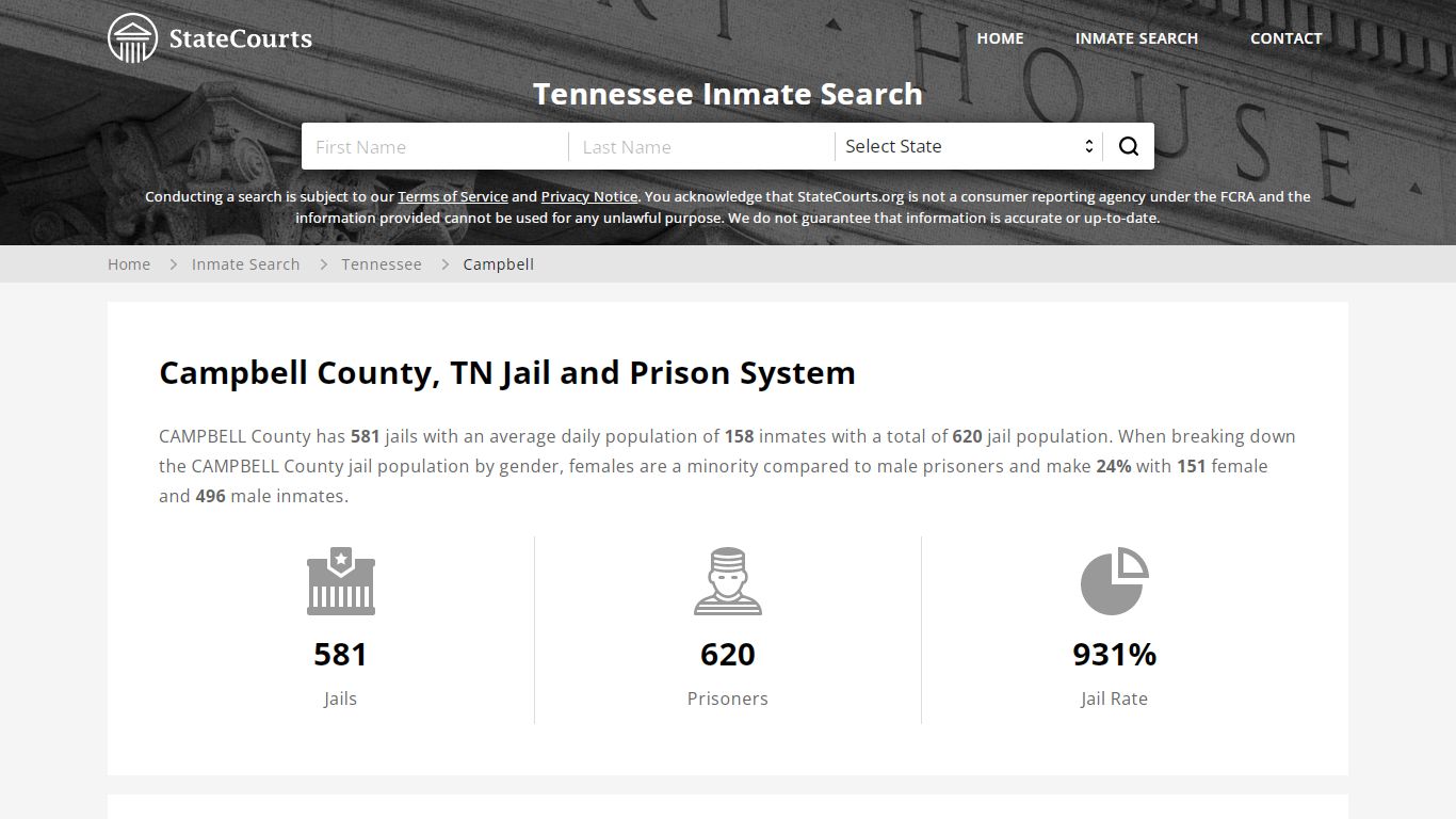 Campbell County, TN Inmate Search - StateCourts